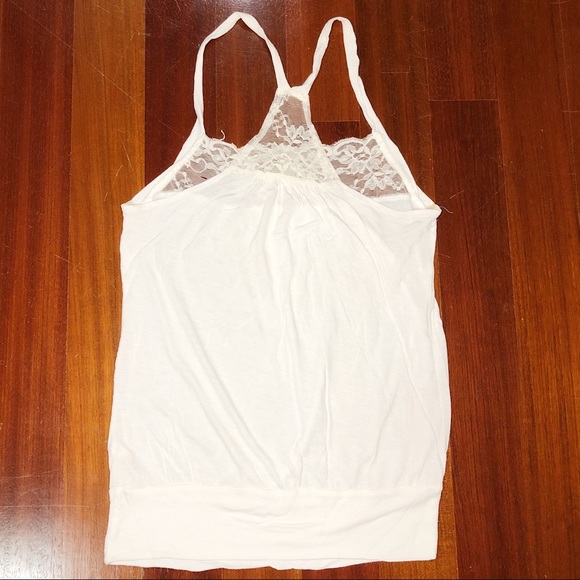Soprano Small Women White Laces Tank Top - Picture 4 of 6